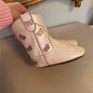 Wild + Rae White and Pink Western Boots